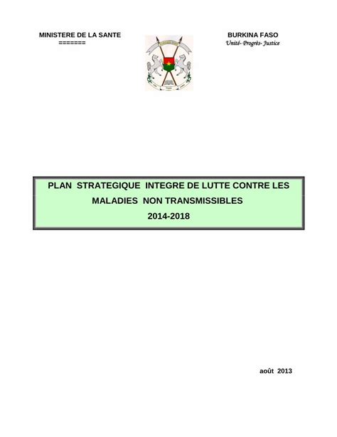 pronostic mali burkina faso|PLAN STRATEGIQUE DE LUTTE CONTRE LES MALADIES TROPICALES.